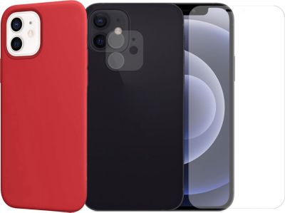 Protège écran VISIODIRECT 2 Verres pour iPhone 12+Coque Rouge