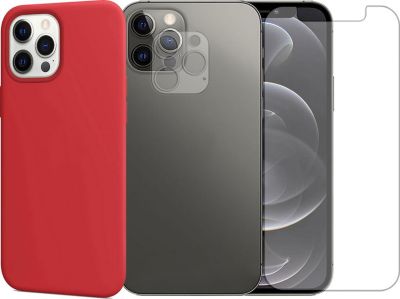 Protège écran VISIODIRECT 2 Verre pour iPhone 12 Pro + Coque Rouge