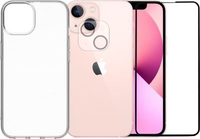 Protège écran VISIODIRECT 2 Verre pour iPhone 13 Mini + Coque