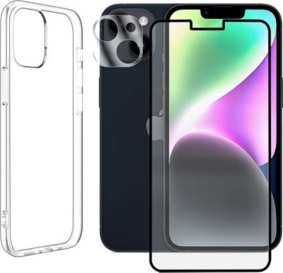 Protège écran VISIODIRECT 2Verre pour iPhone 14+Coque transparent