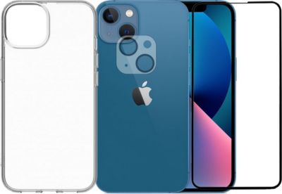 Protège écran VISIODIRECT 2Verre pour iPhone 13+Coque transparent