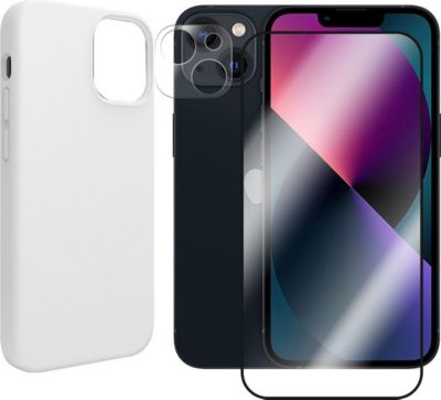 Protège écran VISIODIRECT 2 Verre pour iPhone 14 + Coque Blanc