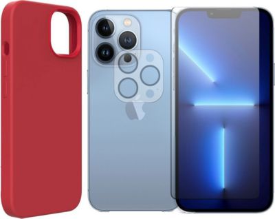Protège écran VISIODIRECT 2 Verre pour iPhone 13 Pro +Coque Rouge