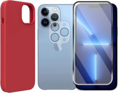 Protège écran VISIODIRECT 2Verre pour iPhone 13 Pro Max+Coque Roug