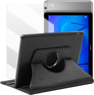 Support tablette VISIODIRECT Verre+Coque Noir pour Mediapad T3 10