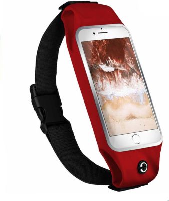 Etui VISIODIRECT Sac banane ceinture de marche Rouge