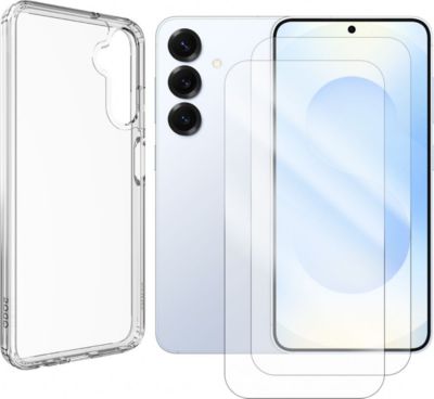 Protège écran VISIODIRECT 2 Verre pour Samsung Galaxy S25 5G+Coque