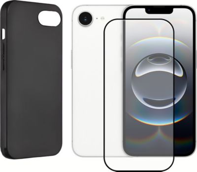 Coque VISIODIRECT 2Verre trempé+Coque Noir pour iPhone 16E