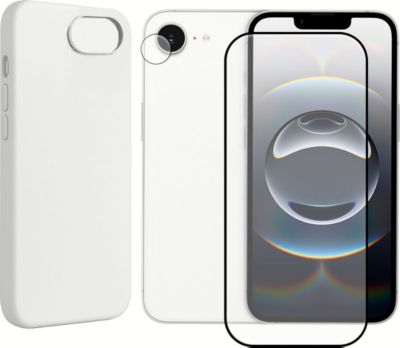 Coque VISIODIRECT Verre trempé pour iPhone 16E+Coque Blanc