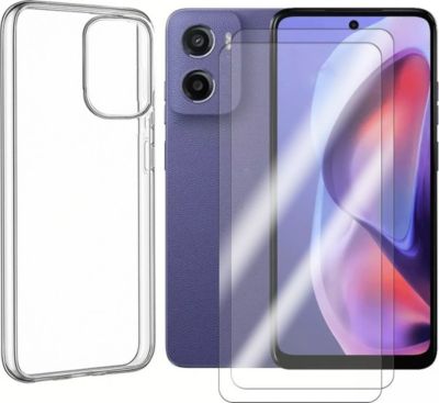 Coque VISIODIRECT 2Verretrempé+Coquepour Motorola Moto E15