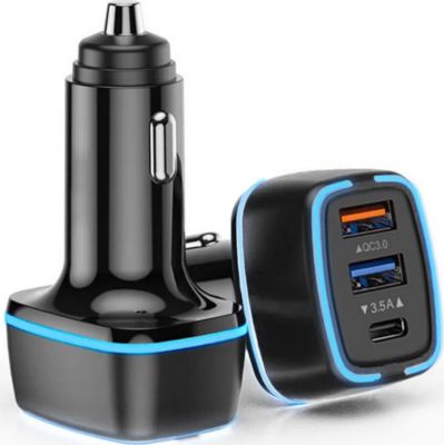 VISIODIRECT Chargeur voiture allume-cigare 35W Noir