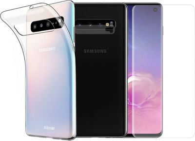 Protège écran VISIODIRECT 2 Verre pour Samsung Galaxy S10 + Coque