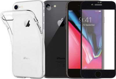 Protège écran VISIODIRECT 2 Verre pour Iphone 7 /8/ SE 2020+Coque