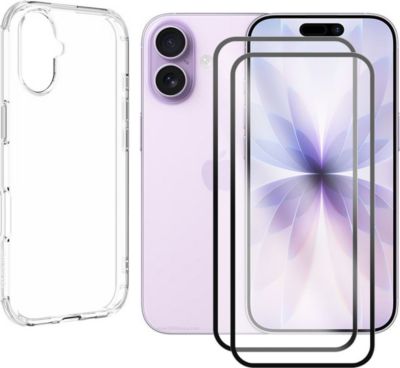 Protège écran VISIODIRECT 2 Verre trempé pour Iphone 17 + Coque