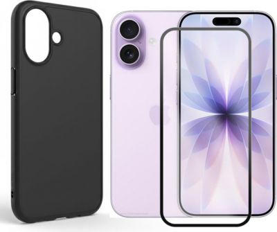 Protège écran VISIODIRECT Verre trempé + Coque Noir pour Iphone 17