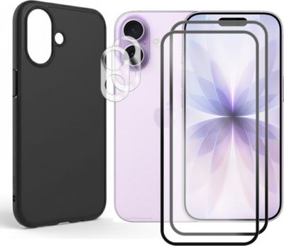 Protège écran VISIODIRECT 2 Verre Trempé pour Iphone 17+Coque Noir