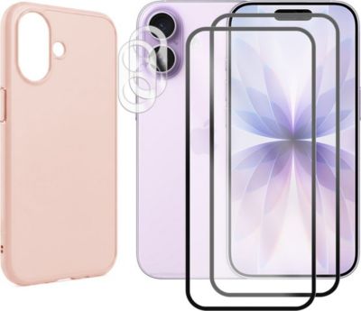 Protège écran VISIODIRECT 2 Verre Trempé pour Iphone 17+Coque rose
