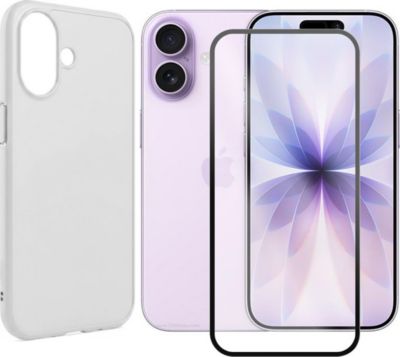 Protège écran VISIODIRECT Verre trempé +Coque Blanc pour Iphone 17