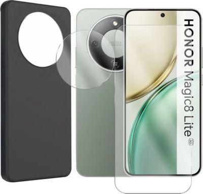 Protège écran VISIODIRECT Verre pour Honor Magic8 Lite+Coque Noir