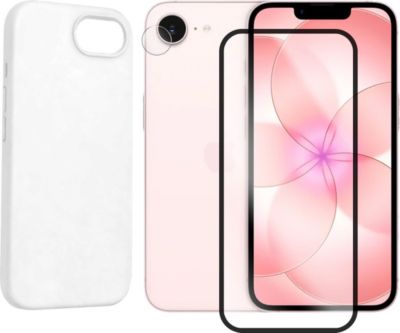 Protège écran VISIODIRECT 2Verre pour iPhone 17e 6.1"+ Coque Blanc