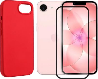 Protège écran VISIODIRECT 2 Verres + Coque Rouge pour iPhone 17e