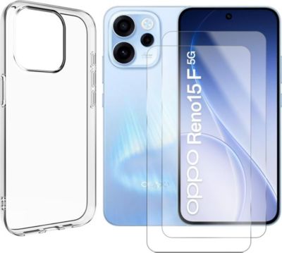 Protège écran VISIODIRECT 2Verre pour Oppo Reno15 F/ 15 FS+Coque