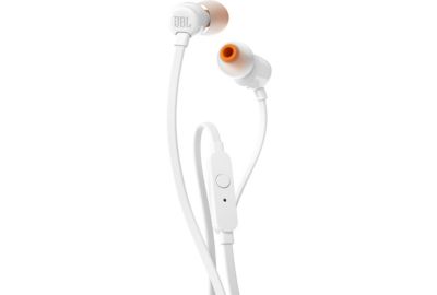 Ecouteurs filaires JBL T110 blanc avec microphone