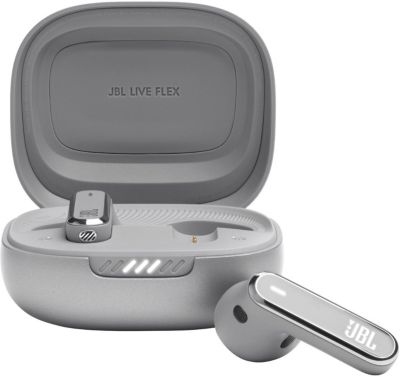 Ecouteurs Sans Fil True Wireless Jbl Live Flex Avec Réduction De Bruit Active Argent