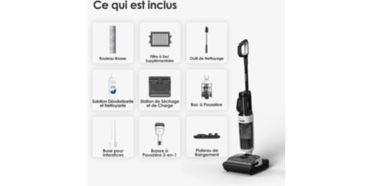 Tineco Switch i5 Stretch : aspiration 20kPa et filtration HEPA