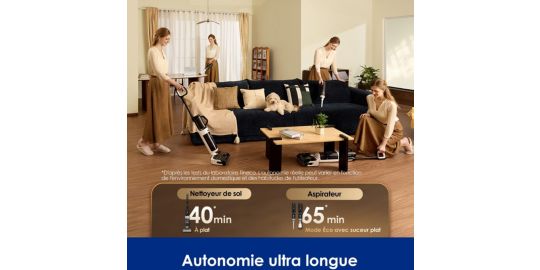 Aspirateur laveur TINECO Floor One Switch i5 Stretch Noir