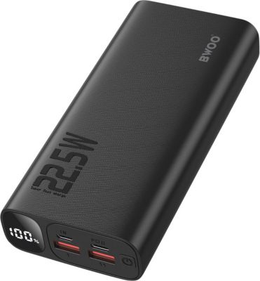 Batterie externe BWOO 20000mAh 22.5W avec USB-C + 2 USB Noir