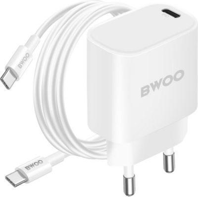 Chargeur BWOO Bwoo Chargeur Secteur 20W USB-C avec Câb
