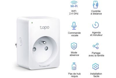 Prise connectée TP-LINK Tapo P100 Wifi Pack de 2