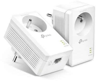 TP-Link CPL 600 Mbps, 1 Port Fast Ethernet, Prise Intégrée Version  Française, Pack de 2 CPL , Compatible avec toutes les Box, Plug and Play,  Idéal pour IPTV et Media Streaming, TL-PA4015P