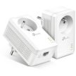 Kit CPL TP-Link TL-PA7017P Gigabit - 2 Prises CPL Avec Port Ethernet Et Prise Intégrée - Jusqu'à 1000 Mbps - Stream 4K Sans Lag