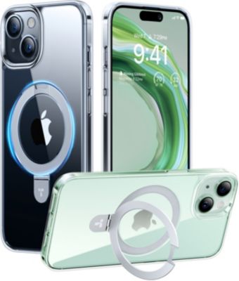 Coque intégrale TORRAS iPhone 15 MagSafe + support transparente