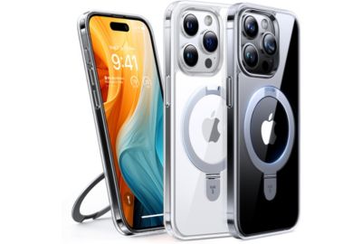 Coque intégrale TORRAS iPhone 15 Pro MagSafe + support transp.