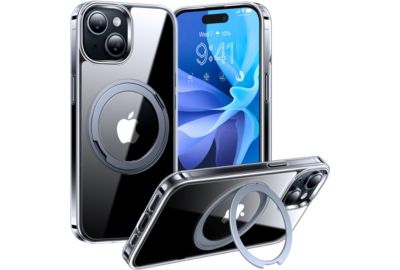 Coque intégrale TORRAS iPhone 15 Plus MagSafe + support rotatif