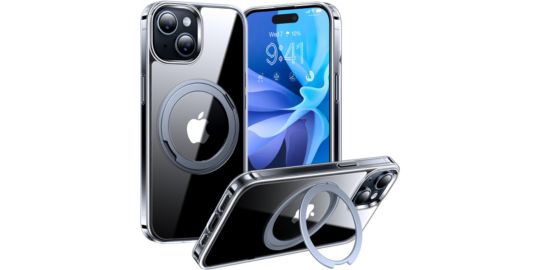 Coque intégrale TORRAS iPhone 15 Plus MagSafe + support rotatif