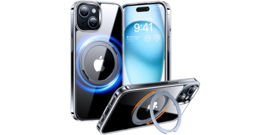 Coque intégrale TORRAS iPhone 15 Plus MagSafe + support rotatif