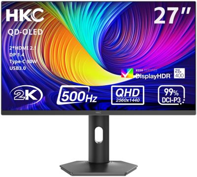 Ecran PC Gamer HKC GS27QHS 27" QHD 500Hz OLED HDR 400 USB-C 90W