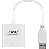 Adaptateur VGA LINQ USB 3.0 Mâle - VGA Femelle 1080P Blanc