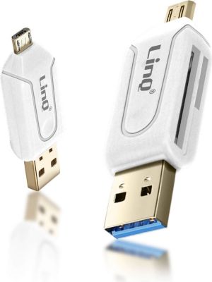 Vhbw Lecteur de cartes SD 3 en 1 OTG adaptateur USB, USB Micro-B, USB-C 3.1  vers Micro-SD/SD slots pour cartes mémoires, smartphone, tablette, laptop