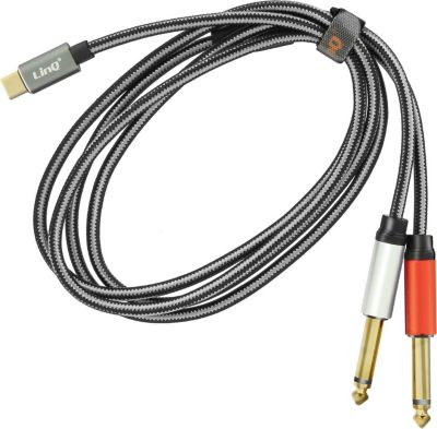 LINQ USB-C vers 2x Jack 6.35mm Mâle 1.5m Gris