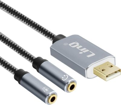 LINQ Splitter USB - 2 Jack 3.5mm U3532 Gris