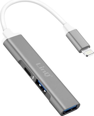 Câble Lightning LINQ Hub Lightning vers USB et Lightning