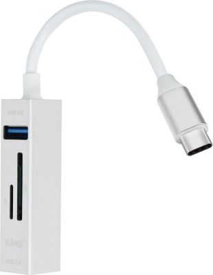 Adaptateur USB LINQ Hub USB-C 5en1 3x USB Carte SD Micro-SD