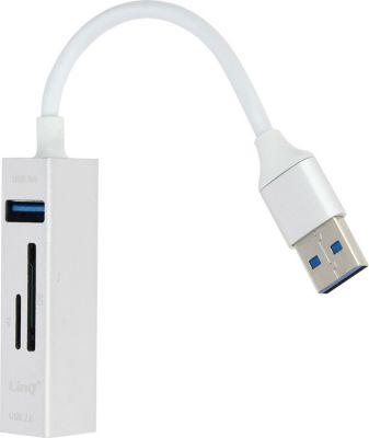 Adaptateur USB LINQ Hub USB 5 en 1 3 Ports USB et Carte SD