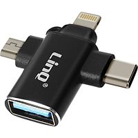 Adaptateur OTG LINQ USB-C, Micro-USB, Lightning vers USB 3.0