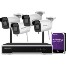 Caméra de sécurité HIKVISION Kit NVR 4 caméras Wifi NK44W0H-1T